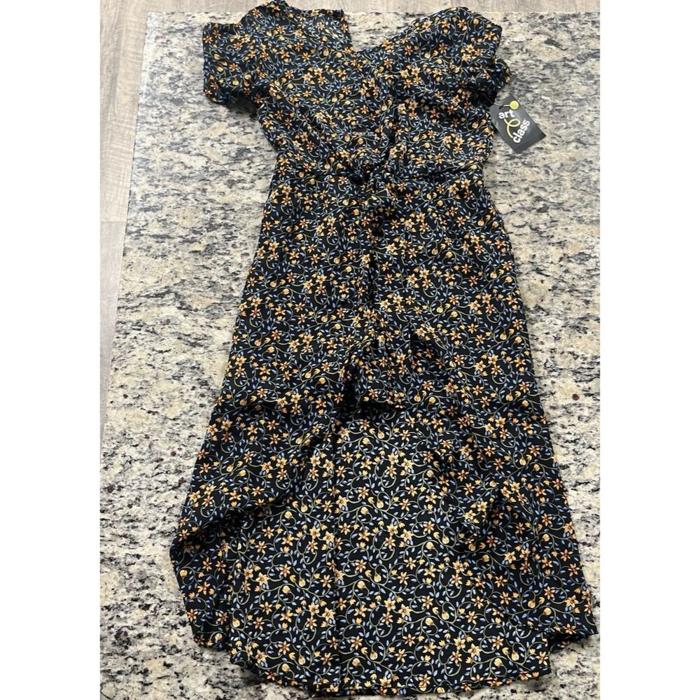 NWT Target Ruffle Romper-Dress Floral High Low Size S W/ Broken Botton Clasp NEW